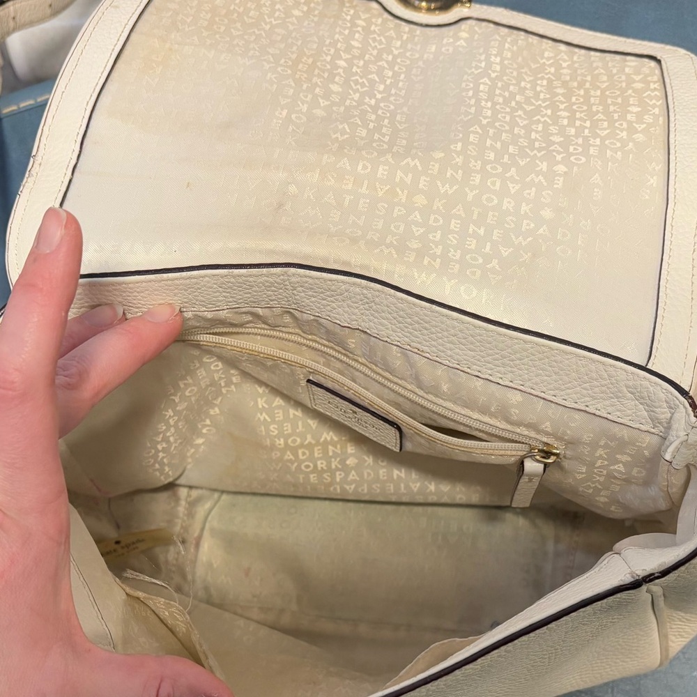 Kate Spade MULBERRY STREET ALECIA SHOULDER BAG White Pebbled Leather - Picture 6 of 9